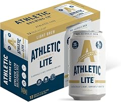 Athletic Brewing Company Craft Non Alcoholic Beer, Low Carb Light Brew With Rice & Malt Body, Pair With Salad & Pizza, Vegan,