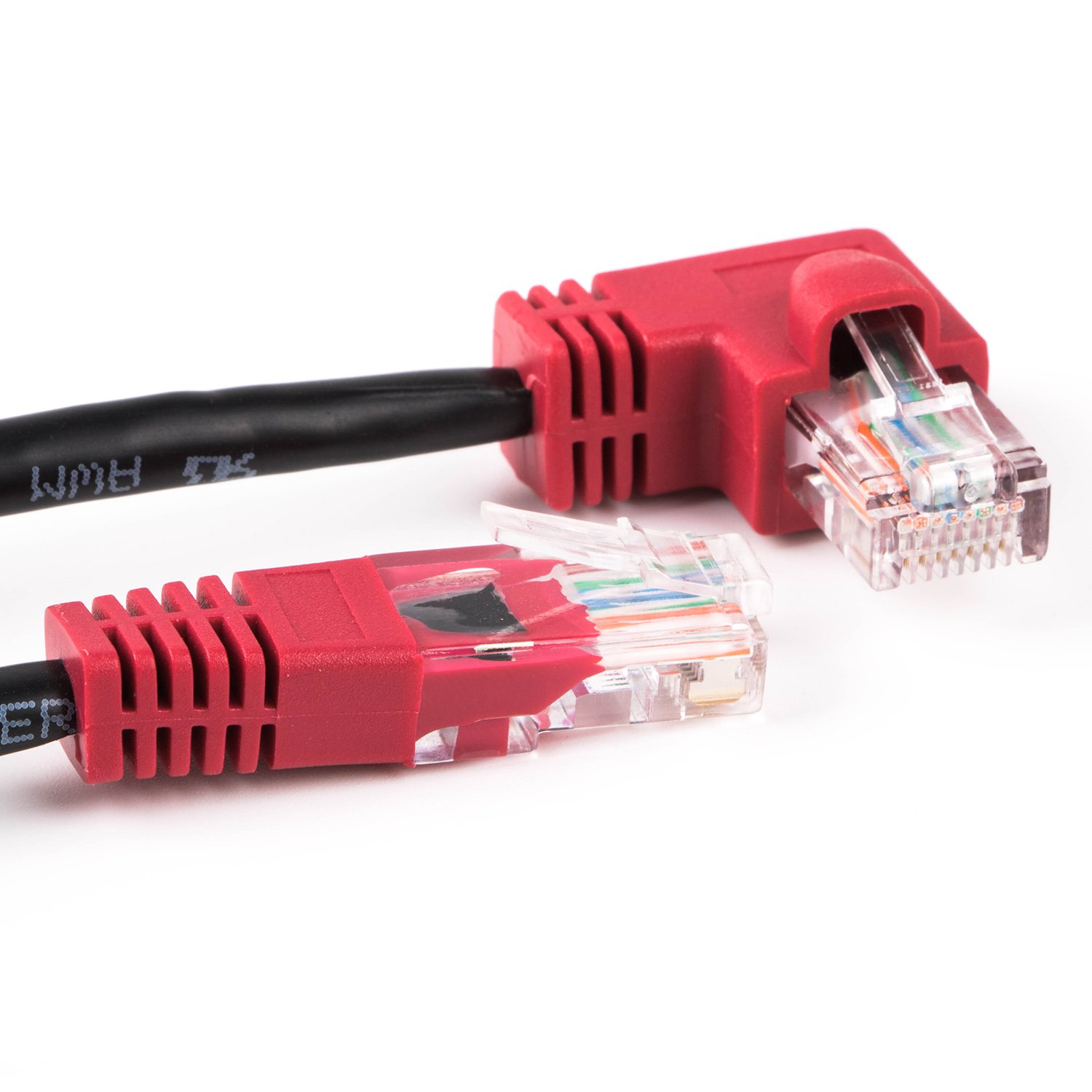 usangreen Angled RJ45 Ethernet Patch Cable L shape Internet Lan Cable Cat5 Patch Cord 6FT (Left Angled)