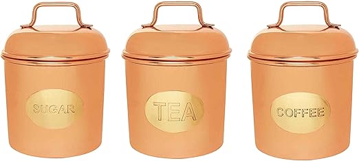 bronze tea coffee sugar canisters