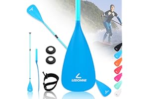 LEDONNE SUP Paddle 4-Piece Adjustable Kayak Paddle Floating Lightweight Paddle Board Oar with Aluminum Alloy Shaft and 2 Nylon Blades Best Price Based on Our 3 Million Sets Per Year 500 bought monthly