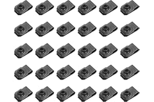 PATIKIL U-Style Clip-On Nut, 30 Pack M5-0.8 Regular Extruded U-Nut U-Type Fasteners Hardware Nuts for Automotive Metal Cars Motorcycles, Black