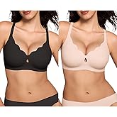 ProKloud Wireless Bras for Women Wave Push Up No Underwire Bralettes Seamless Full Coverage Support Lift Everyday Bra