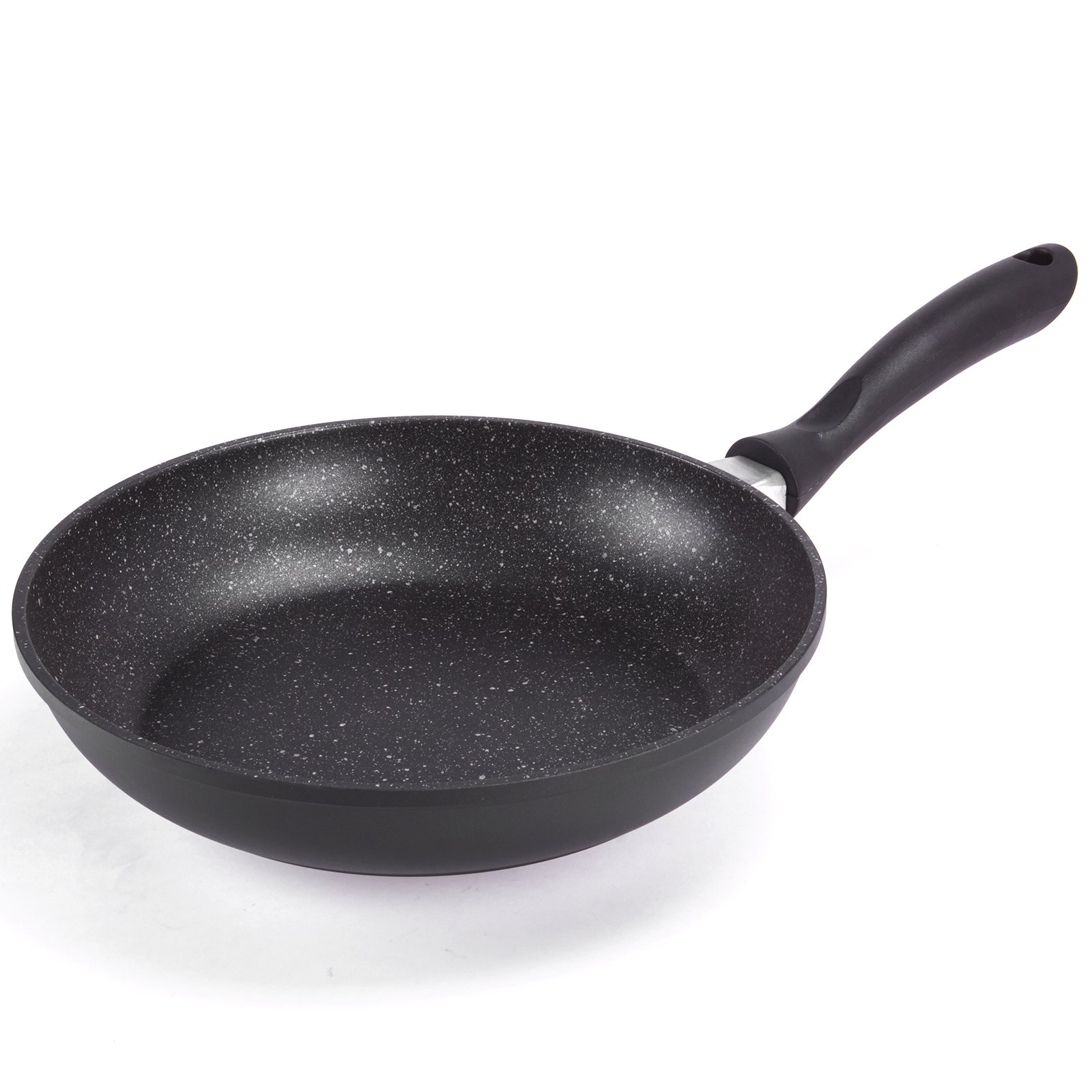 MSV Frying Pan Stone with Cast Aluminium Coating, Black, 28 cm