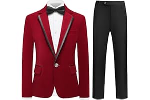 MODFUL Tuxedo Suits for Boys Kids Formal Wedding Outfit with Bow Tie White Shirt Velvet Blazer and Black Pants Set