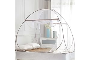 Couvkadl Pop Up Mosquito Net Tent for Bed, Portable Double Door Travel Mosquito Net with Net Bottom, Foldable (200 x180x150 c