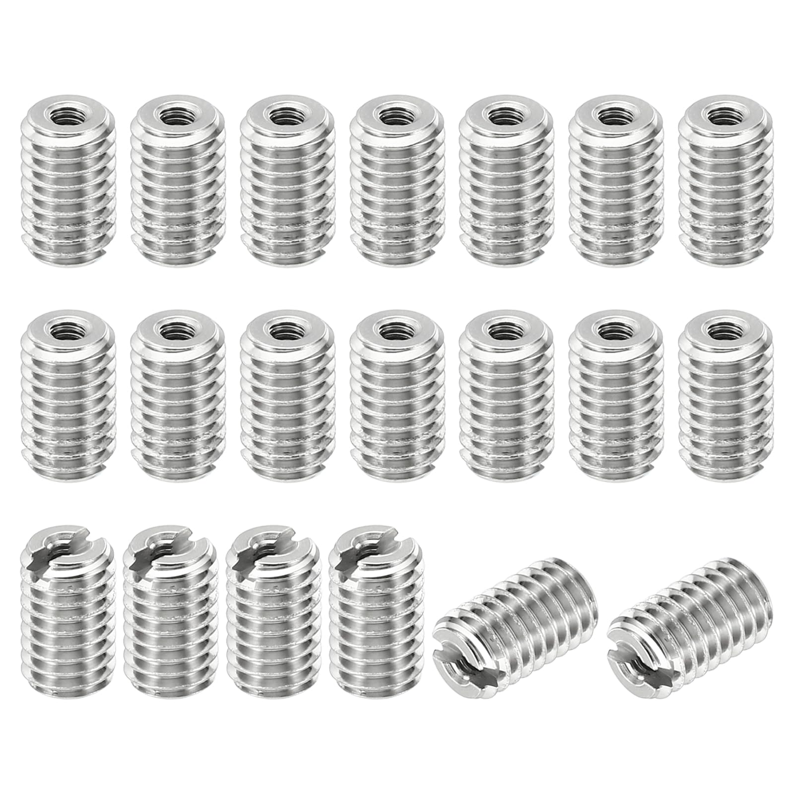 PATIKIL Thread Adapters Sleeve Reducing Nut, 20 Pcs M5x0.8 Male to M2x0.4 Female Repairing Insert Nut Screw Reducer Stainless Steel Fastener 8mm