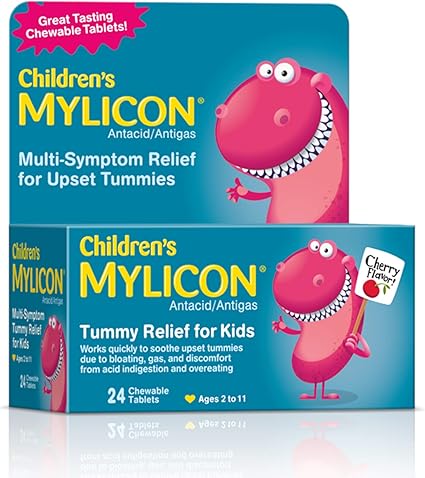 Amazon Com Children S Mylicon Tummy Relief For Kids Cherry Flavor 24 Chewable Tablets Health Personal Care