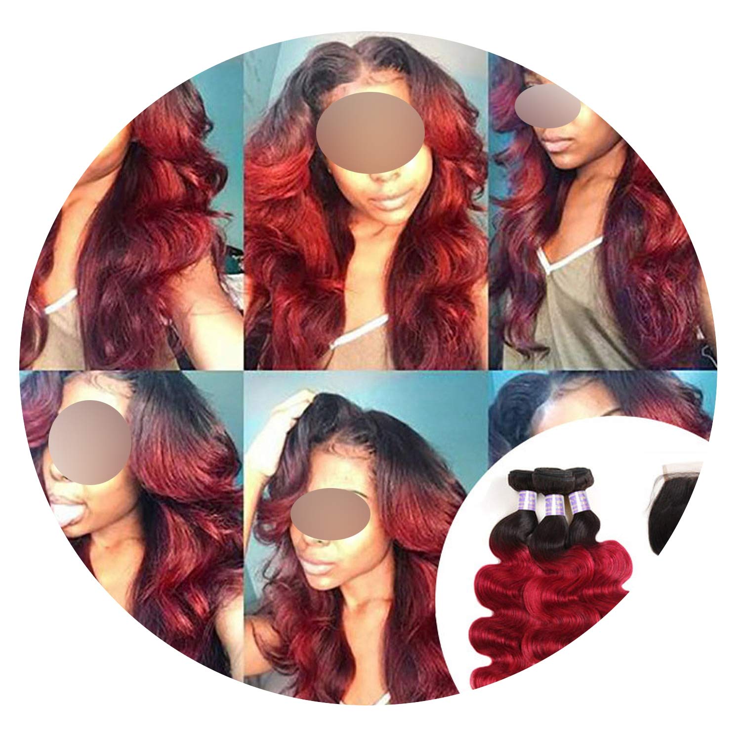 Amazon Com Honey Blonde Body Wave Bundles With Closure Ombre