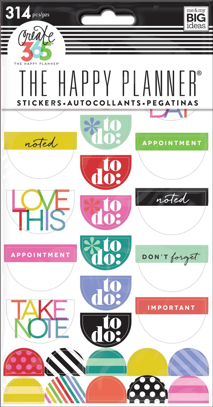 Me & My Big Ideas Paper Create 365 Stickers 6 Sheets-Good Day Brights