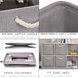 Mangata 28x28x28cm Fabric Collapsible Cube Storage Boxes Grey 4 Pack view 3