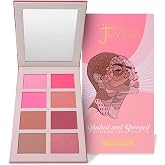 Juvia&rsquo;s Place Blushed &amp; Bronzed Blurring Pro Palette Volume 2 &ndash; 8 Shade Blush &amp; Bronzed Palette, Matte &amp; Shimmer Finishes, Buildable Pigment, Soft-Focus Powder, Sculpting and Blush Palette w/Mirror
