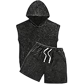 SOLY HUX Men's Tracksuit Set 2 Piece Outfits Summer Hooded Tank Top and Shorts Sports Streetwear