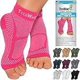 TechWare Pro Ankle Brace Compression Sleeve - Plantar Fasciitis Sock. Relieves Achilles Tendonitis. Foot Arch Support Reduces Joint Pain, Swelling & Heel Spur Pain. Injury Recovery Braces for Sports
