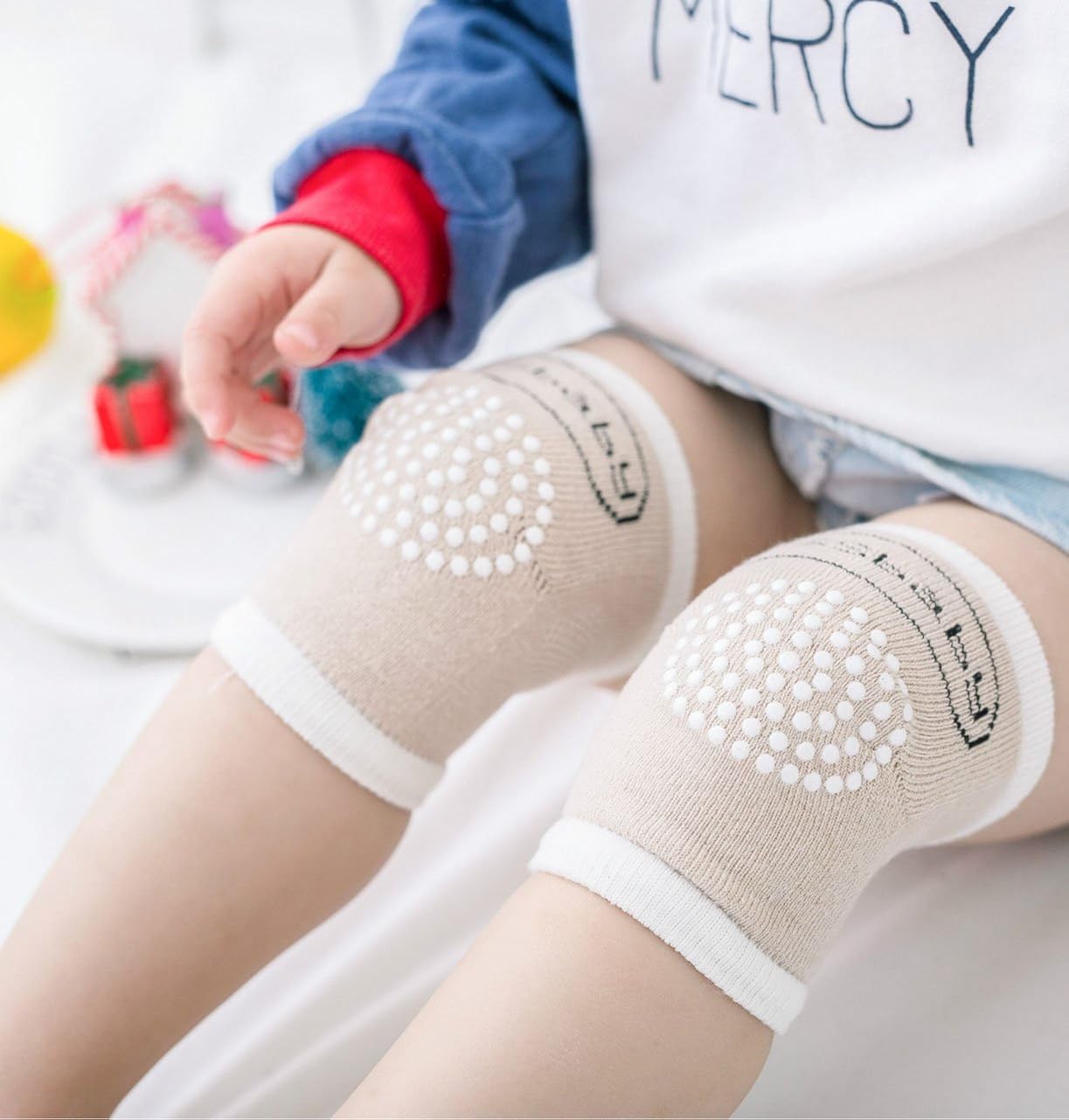 Baby Adjustable Five Colors AntiSlip Crawling Knee Pads Leg Warmers 5