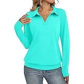 TICTICMISS Womens Polo Shirts Long Sleeve Banded Bottom Tops Business Casual Tops Collared V Neck Blouses
