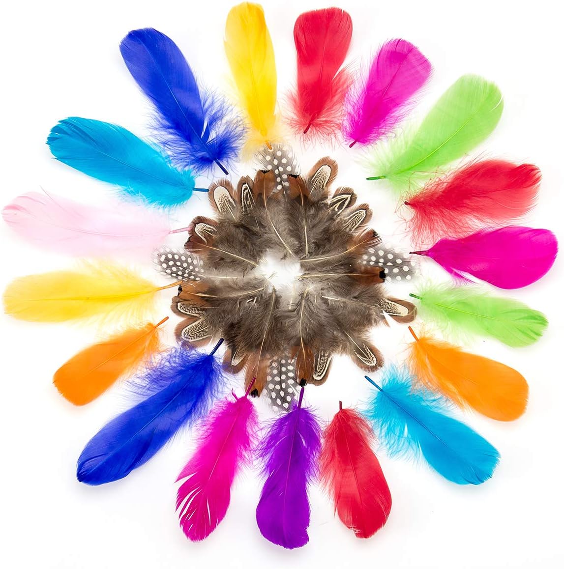 300 Stück Bunte Naturfedern Zum Basteln - Indianerfedern Für Traumfänger & Deko