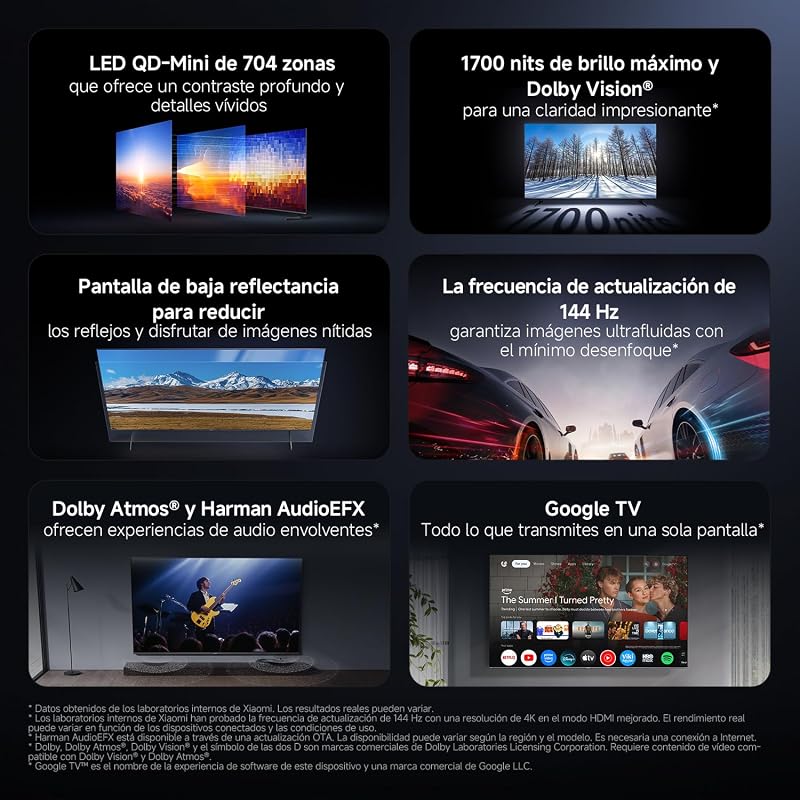 TV S Pro Mini LED 75, Smart TV, Dolby Vision, Dolby Atmos, 4k QLED, 144Hz, Google TV, HDR 10+, Triple Tuner, DVB T2, MEMC, DTS-X, Harman AudioEFX, Prime Video, Google Assistant, Airplay2 — foto 2 de 8