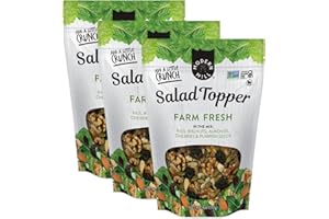 Modern Mill Farm Fresh Mixed Salad Topper By Gourmet Nut - Dried Figs, Walnuts, Sliced Almonds, Sweet Cherries & Roasted Pumpkin Seeds - Gluten Free, Kosher, Vegan Snack Mix Toppings - 6 oz (3 Pack)