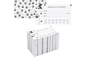 Pipilo Press Paw Print Appointment Cards - 3.5 x 2 in, White, 200-Pack - Appointment Reminder Cards For Vet Offices & Grooming - Vet Reminder Postcards
