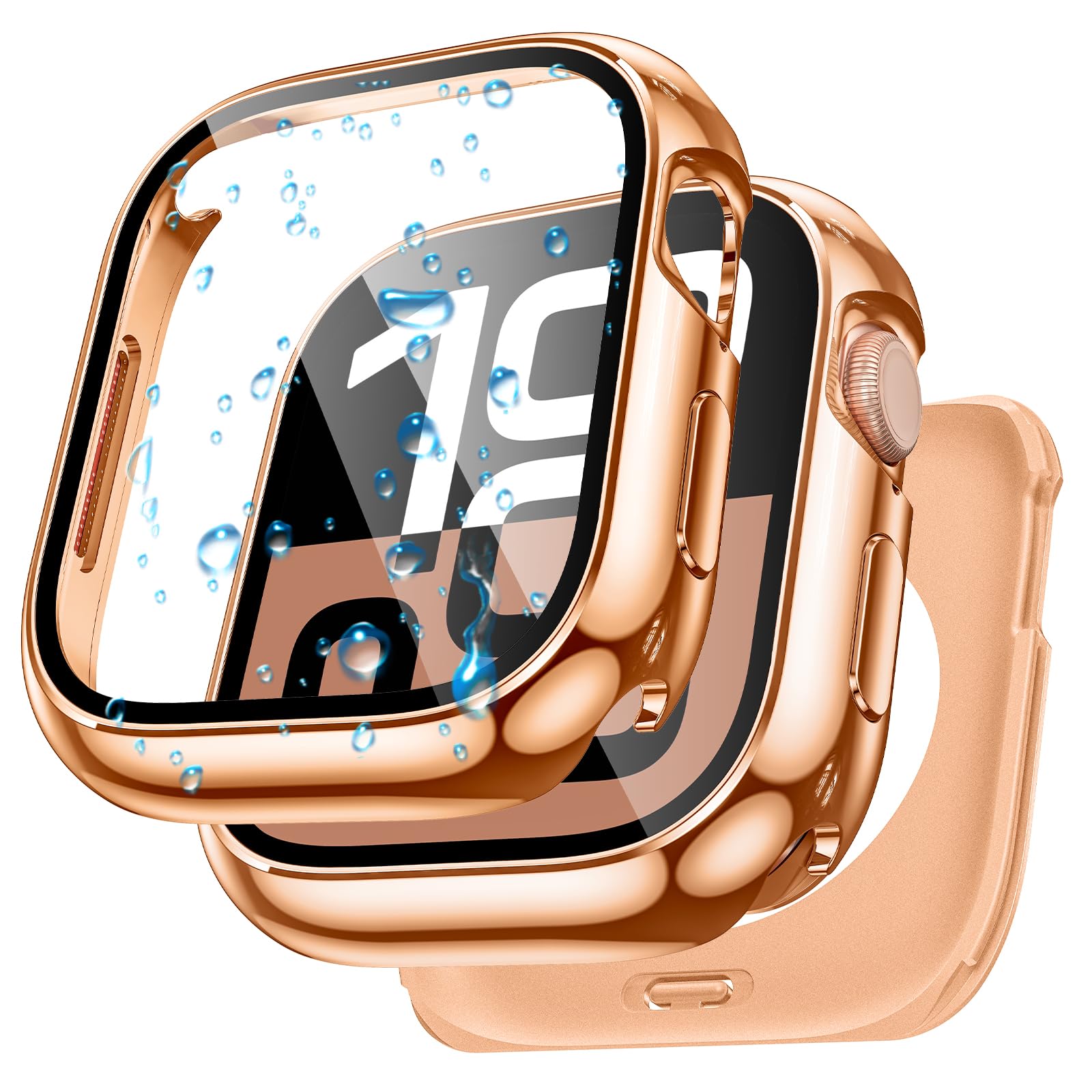 Goton AntiCrack Metal Case for Apple Watch Series 11/10 42mm Screen Protector, HD Tempered Glass, Daily Water-Resistant Alloy Bumper with Ceramic-Style Back Cover for iWatch 42 mm