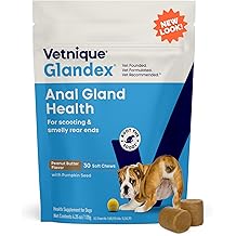 Vetnique Glandex Anal Gland Soft Chew Treats with Pumpkin for Dogs Digestive Enzymes, Probiotics Fiber Supplement for Dogs Bo