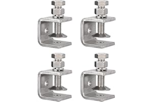 Awclub 4 Pack 304 Stainless Steel C Clamps with 20mm/0.79" Stable Wide Jaw Opening Tiger Clamp for Woodworking Welding Constr