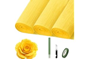 Crepe Paper Roll (9.8Inch x 8.2Ft/3Rolls), Heavy Papel Crepe Set Multi-Color, Crepe Paper for Birthday Wedding Party Decorati