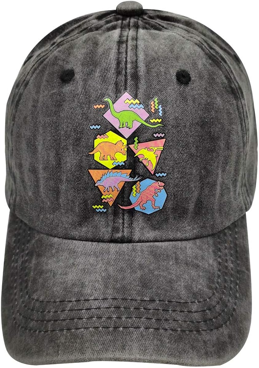 Waldeal Boy Printing Dinosaur Baseball Caps Cartoon Vintage Adjustable Toddler Dad Hats Black: Clothing