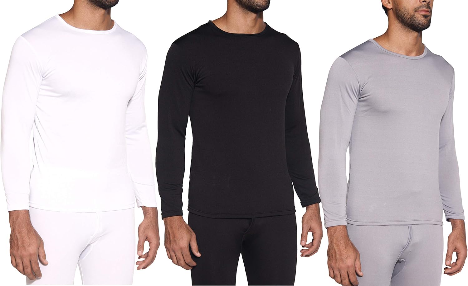 1 & 3 Pack: Men's Ultra-Soft Long Sleeve Crew Neck Thermal Shirt – Fleece Lined Compression Baselayer Top Underwear at  Men’s Clothing store