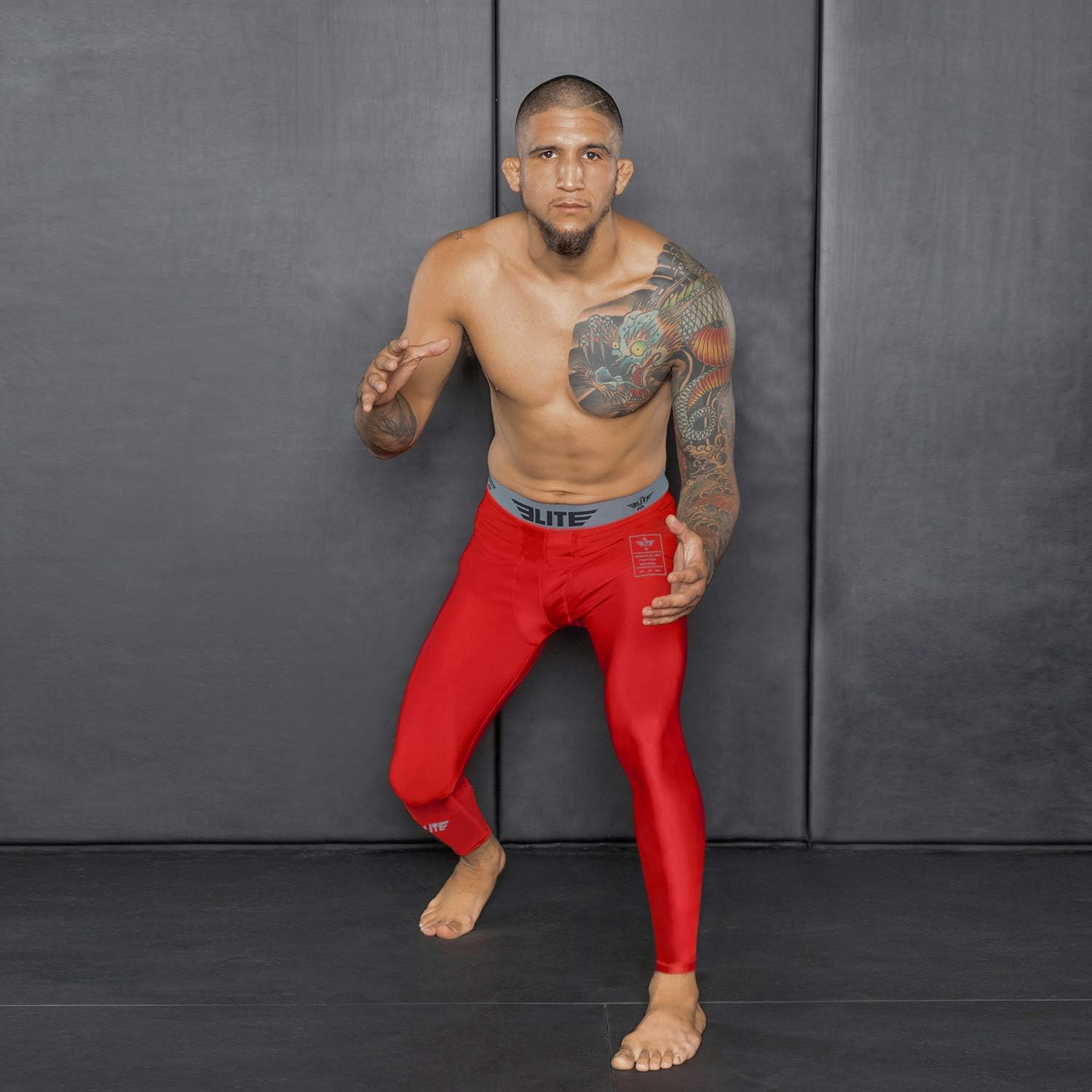Elite Sports Men’s BJJ Spats Leggings Tights, Best Jiu Jitsu MMA no Gi spat Compression Pants for Men: Clothing