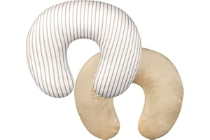 CARUILI Nursing Pillow Cover 1 Pack, Removable Nursing Pillow Cover for Breastfeeding Pillows, Super Soft Comfortable Slipcover for Boy and Girls, Light Brown
