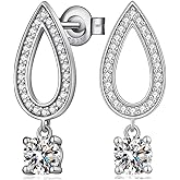 Jiamiaoi Teardrop Earrings 925 Sterling Silver Dangle Drop Earrings for Women, 5A Cubic Zirconia
