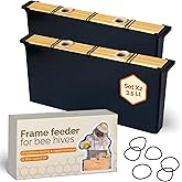 Subernig Bee Feeder - Beeswax-Treated Wood -2 Pack 3.5L Bee Feeders for Hives -(19Lx8.6Hx1.9W)In -Easy to Use and Clean -Feeding and Supplementation -Essential Beekeeping Equipment for Honeybee Hives