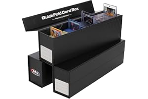 BCW QuickFold® Card Storage Boxes for Magnetics & Toploaders – 3 Pack | Trading Card Holder Box with Magnetic Closure | Easy Fold Assembly for Sports and TCG Cards