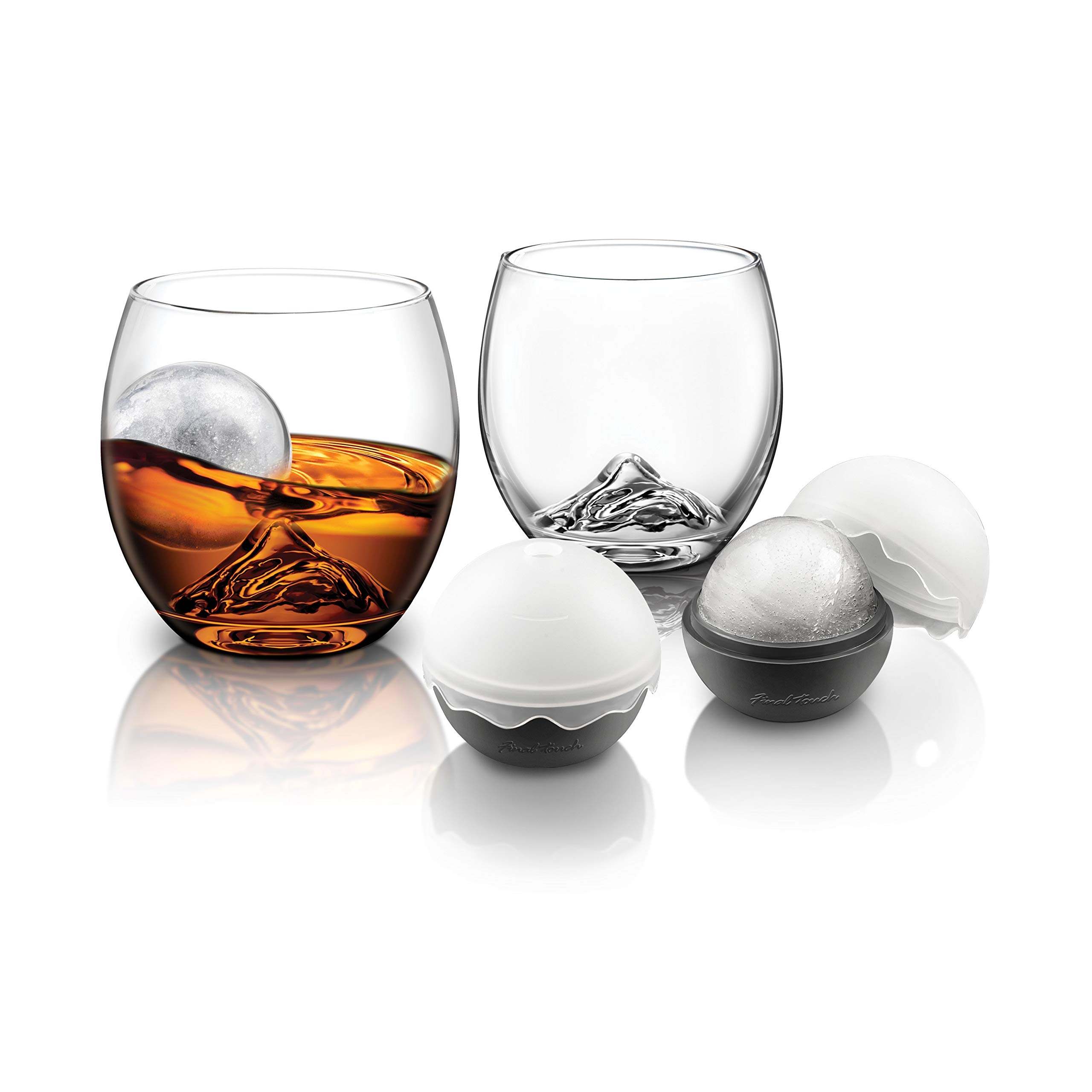 Final Touch On The Rocks Glass with Ice Ball, Set of 2 (GS304)