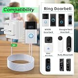 XZGM Video Doorbell Transformer 24V500MA UK Plug 5m Cable White view 5