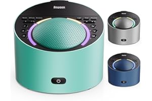 ANWOON Sound Machine with 50+ Soothing Sounds & Night Light, Metal Shell for Sleep, Focus, Relaxation-Expandable with Aroma Diffuser & Schumann Resonance (Teal, AN-AIO25-TL) – for Adults, Kids, Baby