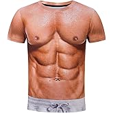 Fanient Hairy Chest for Mens T-Shirts Funny Graphics Crewneck Pattern Short Sleeve Tee Shirts