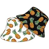 Bucket Hat Beach Summer Sun Hat Reversible Fisherman Hats Double Sided Wearing for Women Men Boys Girls