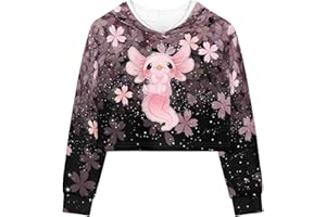 DISNIMO Girls Crop Top Hoodies Size 5-14 Kids Youth Long Sleeve Hoodie Hooded Sweatshirt Pullover