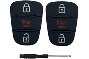 2 Pack Replacement Key Fob Button Pad fit for 2012-2014 Kia Rio and 2010-2013 Kia Soul, Key Fob Shell Case Flipkey Keyless En