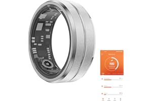 GenXenon Fitness Tracker Smart Ring,Step Counter,Heart Rate Blood Oxygen Sleep Tracker Health Ring, 5ATM Waterproof Long Battery Life Smart Rings Compatible with iOS & Android