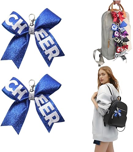 Nœud Cheerleading Pailleté Avec Porte-clés - Personnalisation Gratuite Nom D'équipe Et Date - 7x8 Pouces
