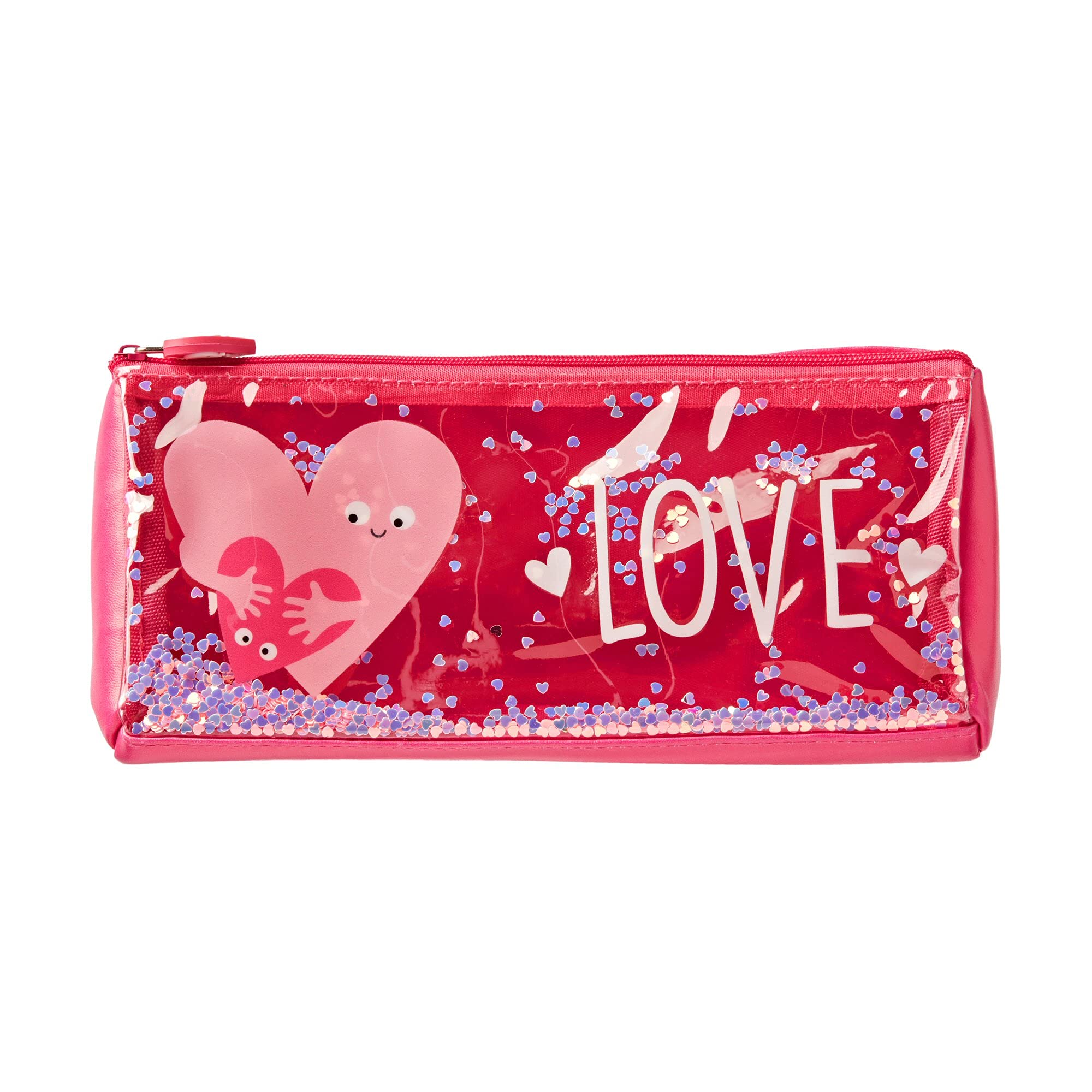 Tinc Glitter Sequin Pencil Case | School Pencil Case with Cute Kids Design | Stationery Pencil & Stationery Case for Girls & Boys | Pink