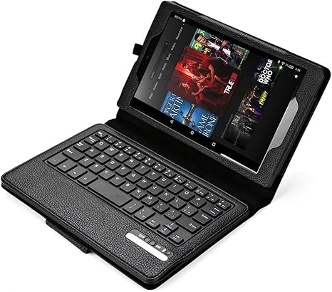 Amazon Com Agptek 2 In 1 Waterproof Wireless Bluetooth Removable Keyboard Protective Pu Stand Case Cover Kindle Fire Hd 8 15 Computers Accessories