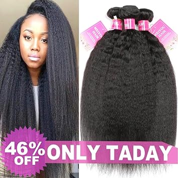 Meiyou Hair Mei You 8a Kinky Straight Hair 3 Bundles Yaki Human