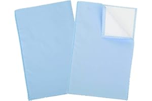 SEVENWELL 2pcs Jewelry Polishing Cleaning Cloth Large 10'' x 12'' for Sterling Silver Jewelry Gold, Diamond, Platinum, Precious Stones, Coins (Blue)