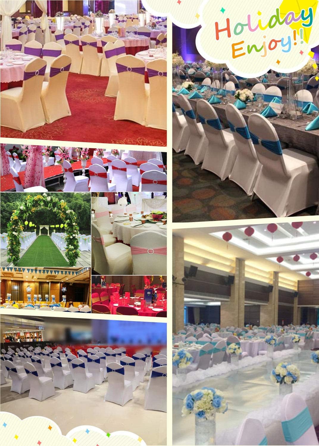 20PCS Spandex Chair Sashes | Chair Bands with Buckle Slider | for Wedding, Hotel, Banquet, Party Decorations | Without White Covers(Pink): Kitchen & Dining