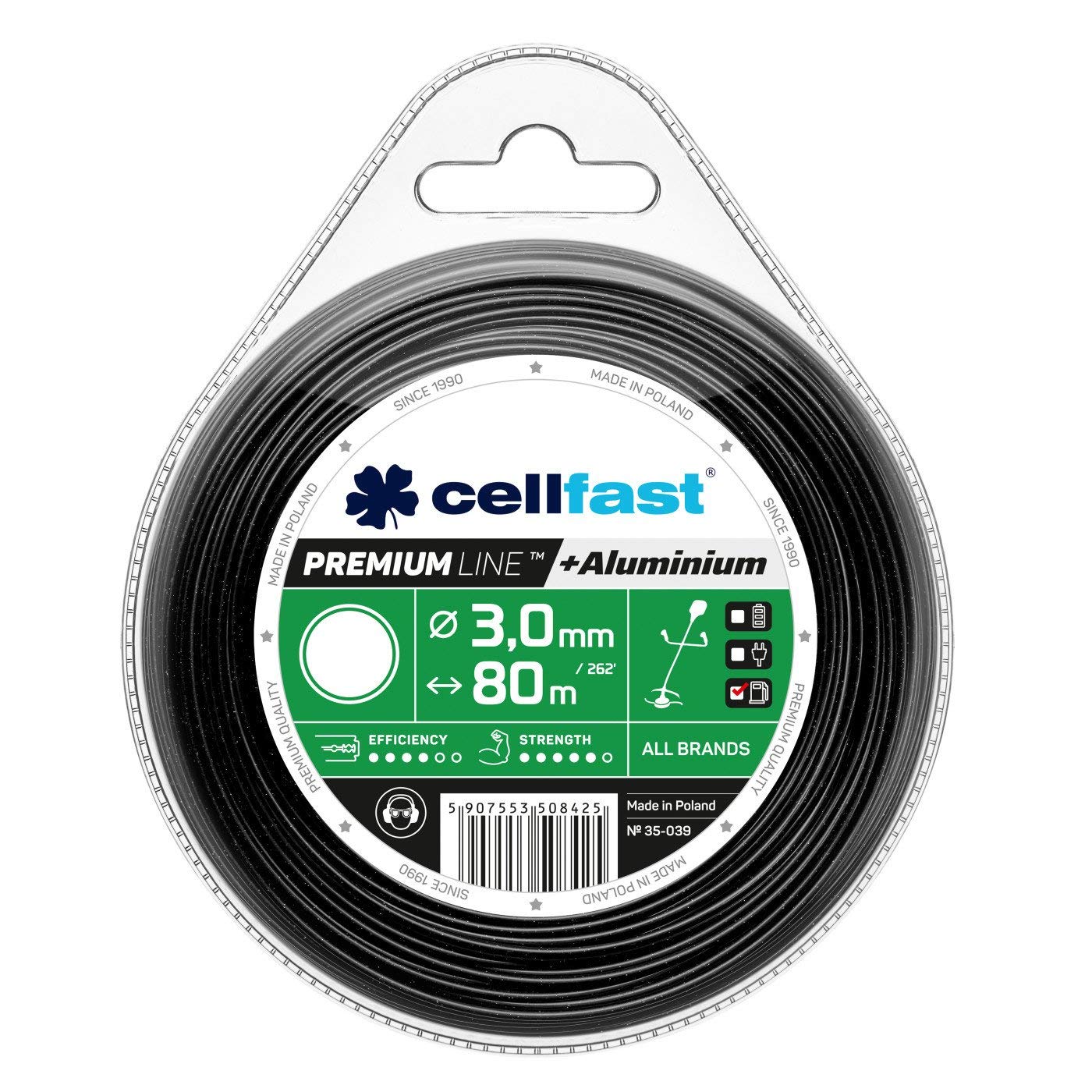 Cellfast Trimmer line PREMIUM – round 3.0mm x 80m, Reinforced with Aluminum Particles, 35-039