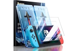 MAGIC JOHN 2-Pack Screen Protector for Nintendo Switch (2017, 6.2") Eye Protection, Blue Light Blocking, HD Clear, Automatic Dust Removal, 9H Tempered Glass for Nintendo Switch